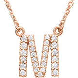 Upper Case Initial Diamond Necklace in 14K Gold