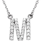Upper Case Initial Diamond Necklace in 14K Gold