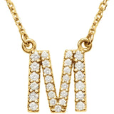 Upper Case Initial Diamond Necklace in 14K Gold