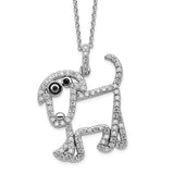 Whimsical Dog Necklace in CZ's and .925 Sterling Silver