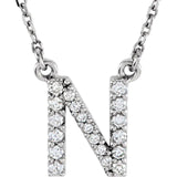 Upper Case Initial Diamond Necklace in 14K Gold