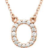 Upper Case Initial Diamond Necklace in 14K Gold