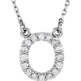 Upper Case Initial Diamond Necklace in 14K Gold