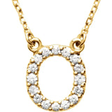 Upper Case Initial Diamond Necklace in 14K Gold
