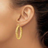 35mm Round Twisted Hoop Earrings in 14K Yellow Gold