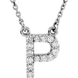 Upper Case Initial Diamond Necklace in 14K Gold