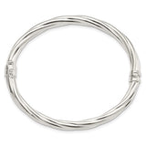 Twisted Hinged Bangle Bracelet 4.75mm in Sterling Silver