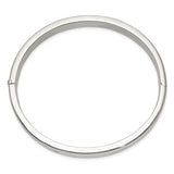 Square Edge Hinged Bangle Bracelet 9.75mm in Sterling Silver