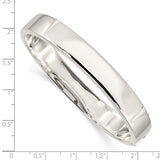 Square Edge Hinged Bangle Bracelet 9.75mm in Sterling Silver