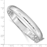 Half Round 12mm Hinged Bangle Bracelet in Sterling Silver