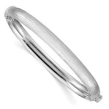 Half Round 7mm Textured Bangle Bracelets in Sterling Silver