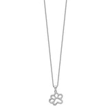 CZ Paw Print 18" Necklace in .925 Sterling Silver - Roxx Fine Jewelry