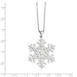 Snowflake CZ Necklace in Sterling Silver 18" Necklace