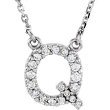 Upper Case Initial Diamond Necklace in 14K Gold