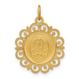 Miraculous Medal Round Filigree in 14K Gold - Roxx Fine Jewelry