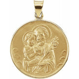 St. Joseph Medal in 18K Yellow Gold 2 Sizes - Roxx Fine Jewelry