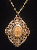 Four Way Miraculous Medal in 14K Yellow Gold 35 x 28mm - Roxx Fine Jewelry