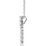Classic Diamond Cross Necklace in 14K Gold or Platinum