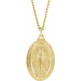Miraculous Medal Necklace 24K Yellow Gold Plated - Roxx Fine Jewelry