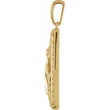 Miraculous Medal Rectangular in 14K Rose, White or Yellow Gold