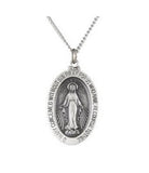 Miraculous Medal Oval in 14K White or Yellow Gold and 18K Yellow Gold - Roxx Fine Jewelry