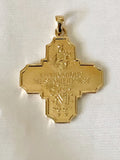 Four Way Medal 41 x 29mm Polished Finish in 14K Yellow Gold - Roxx Fine Jewelry
