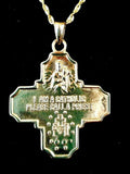 Four Way Medal 41 x 29mm Polished Finish in 14K Yellow Gold - Roxx Fine Jewelry