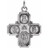 Four Way Cross Medal in 14K Yellow Gold 34 x 25mm - Roxx Fine Jewelry