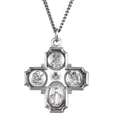 Four Way Cross Medal in 14K Yellow Gold 34 x 25mm - Roxx Fine Jewelry