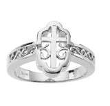 Ornate Cross Ring for Ladies in White or Yellow Gold - Roxx Fine Jewelry