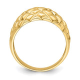 Quilted Diamond Pattern Dome Ring