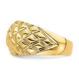 Quilted Diamond Pattern Dome Ring