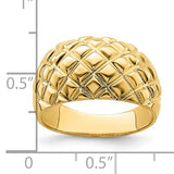Quilted Diamond Pattern Dome Ring