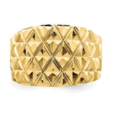 Diamond Cut Marquise Pattern 13mm Wide Tapered Dome Ring