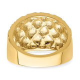 Diamond Cut Marquise Pattern 13mm Wide Tapered Dome Ring