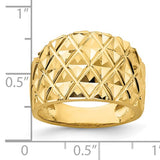 Diamond Cut Marquise Pattern 13mm Wide Tapered Dome Ring