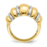 Two-Tone Shrimp Style Dome Ring in 14K Gold