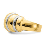 Two-Tone Shrimp Style Dome Ring in 14K Gold