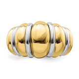 Two-Tone Shrimp Style Dome Ring in 14K Gold