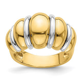 Two-Tone Shrimp Style Dome Ring in 14K Gold