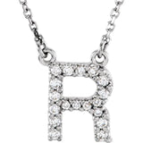 Upper Case Initial Diamond Necklace in 14K Gold