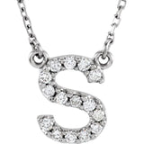 Upper Case Initial Diamond Necklace in 14K Gold