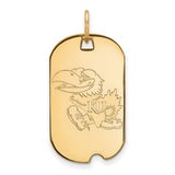 KU Jayhawks® Dog Tag Pendant in 10K Gold Official NCAA® Licensed