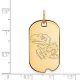 KU Jayhawks® Dog Tag Pendant in 10K Gold Official NCAA® Licensed