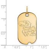 KU Jayhawks® Dog Tag Pendant in 14K Gold Official NCAA® Licensed