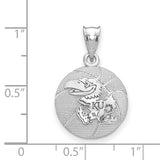 Kansas Jayhawks® KU Sterling Silver Basketball Necklace