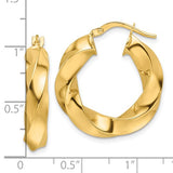 Slow Twist Polished Hoop Earrings in 14K Gold