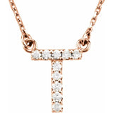 Upper Case Initial Diamond Necklace in 14K Gold