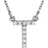 Upper Case Initial Diamond Necklace in 14K Gold