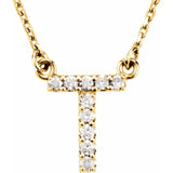 Upper Case Initial Diamond Necklace in 14K Gold